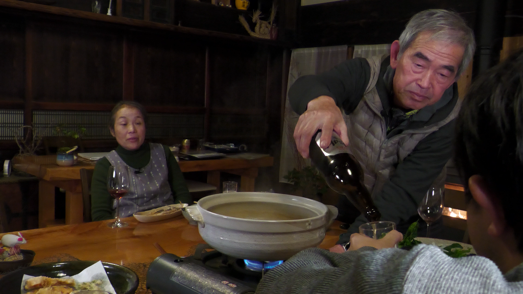 晩酌 夫婦 古民家